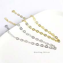 OMID 1只925純銀優質時尚愛心鏈手鍊,女士日常佩戴的優雅配飾 - 手鍊 - 查看 6