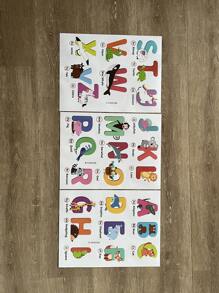 Kids Alphabet Print Wall Sticker - Multicolor - View 6