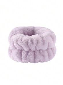 2pcs Facial Cleansing Wristband & Hair Tie Set Cute - Purple - View 5