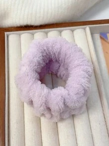 2pcs Facial Cleansing Wristband & Hair Tie Set Cute - Purple - View 3