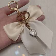 1PC Girly Sweet Elegant Bow-kbot Keychain Accessories Women Bag Charming Pendant - Beige - View 1