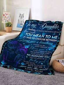 1 Pieza Manta Súper Suave De Franela Con Diseño Personalizado Como Regalo De Madre A Hija, Manta De Franela Impresa En Alta Definición, Adecuada Para Sofá, Dormitorio Y Como Regalo, Disponible En Varias Tallas Para Hija - multicolor - Ver 2