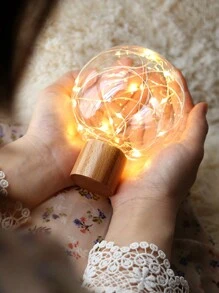 1pc Desk Lamp With Usb Port For Bedroom Bedside, Decorative Creative Gift Starry Night Light - White - View 1