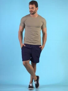 Men Shorts - Navy Blue - View 2