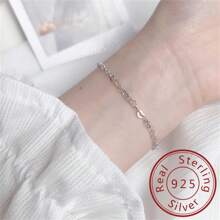 OMID 1只925純銀優質時尚愛心鏈手鍊,女士日常佩戴的優雅配飾 - 手鍊 - 查看 1