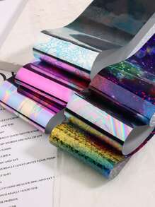 10 miếng dán móng tay hiệu ứng hologram, decal trang trí móng tay đổi màu dạng tắc kè hoa, màu vàng đồng và đồng thau, tự làm móng. - Nhiều màu - Xem 6