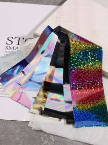 10 miếng dán móng tay hiệu ứng hologram, decal trang trí móng tay đổi màu dạng tắc kè hoa, màu vàng đồng và đồng thau, tự làm móng. - Nhiều màu - Xem 3