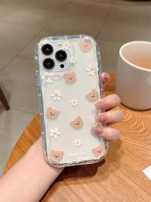 1入組小熊圖案防摔精准切割電話殼,適用於 Iphone - 彩色 - 查看 1