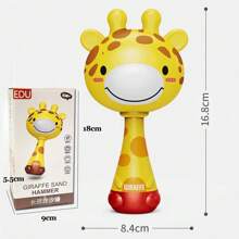 1PC Đồ chơi lục lạc hình hươu cao cổ đáng yêu có cốc hút: Gạc silicon mềm, âm thanh rung lắc – Hoàn hảo để xoa dịu trẻ sơ sinh - Màu vàng - Xem 8