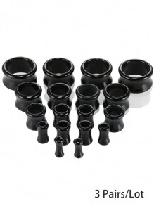 3 đôi Đen Trắng Trong sáng Mỗi Màu sắc 1 đôi Acrylic Tai Đường hầm phích cắm Và Đồng hồ đo Flesh Xuyên Mở rộng Phích cắm Hoa tai - Nhiều màu - Xem 5