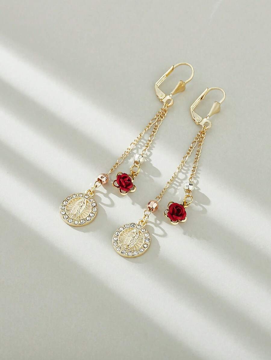 Phụ kiện trang sức vàng Rosario Drop Hoa tai Giáng sinh - Mary trinh nữ - Xem 1