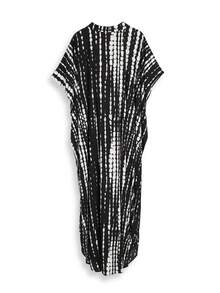 條紋圖案鬆動口袋長款罩衫休閒服穿戴屋洋裝