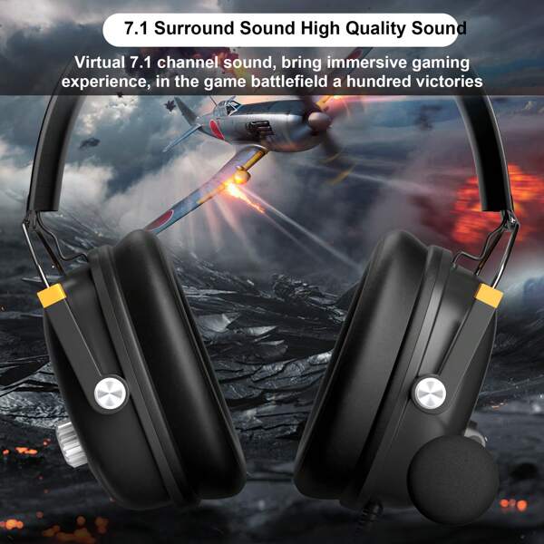 MageGee Pilot Gaming Headset for PC OverEar Wired Gaming Headset with