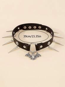 1入組哥特式合金蝙蝠形狀流蘇吊墜項鍊,萬聖節首飾類裝飾用品適合女士