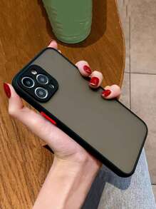 2-In-1 Matte Oil Spray Skin Phone Case Compatible With Iphone And Compatible With Samsung Compatible With IPhone 11,Compatible With IPhone 13,Compatible With IPhone 14 Pro Max,International Version, Not The Domestic Version - Black - View 1