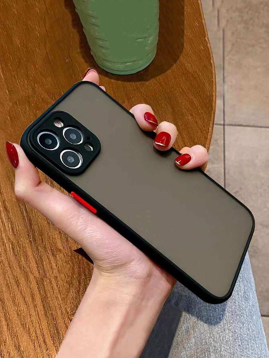 2-In-1 Matte Oil Spray Skin Phone Case Compatible With Iphone And Compatible With Samsung Compatible With IPhone 11,Compatible With IPhone 13,Compatible With IPhone 14 Pro Max,International Version, Not The Domestic Version - Black - View 1