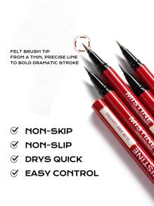 MISTINE 1支防水防晕染黑色液体眼线笔，精准柔韧笔尖，超顺滑配方，速干黑色眼线液，无动物实验，纯素配方 - 01 Black - 查看 6