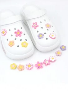 8pcs Cute Floral Shoe Decorations, Detachable Multi-Functional Sandals, Clogs, Jelly Shoes, Garden Shoes Decor Buttons, Suitable For Daily Wear, Shopping, Party, Travel