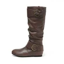 Women's Knee High Low Hidden Wedge Boots - 棕色 - 查看 6