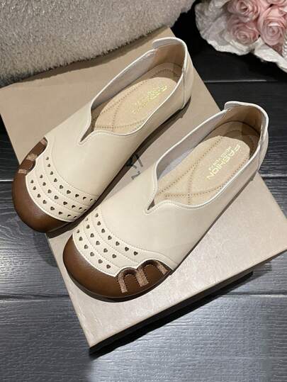 Women's Soft-soled Loafers Comfortable Slip-on Fashionable Flat Mothers' Shoes