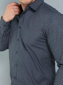 Men Shirts - Màu xanh hải quân - Xem 6