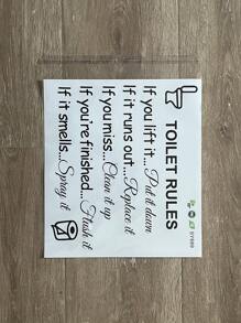 Slogan Graphic Close Stool Sticker, Black Toilet Decal For Bathroom, Stickers, Wall Decal, Vinyl Decal For Home Decorations, Spring Decoration Items Refresh Your Home, Rama Decoration Stickers - Black - View 7