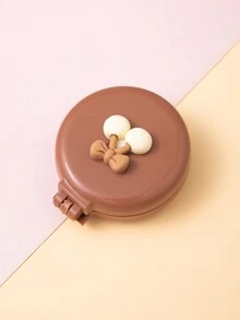 1 Stück Niedliche Milchtee-farbe Mini Tragbare Luftgepolsterte Kämme Mit Faltbarem Airbag, Massagemöglichkeit Und Spiegel Für Kinder Und Mädchen