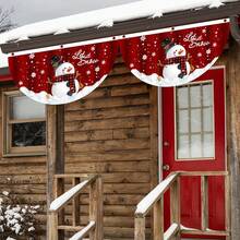 1入組聖誕節主題扇形旗幟,適用於戶外裝飾,例如正門、樓梯、窗戶等 - 紅色 - 查看 5