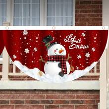 1入組聖誕節主題扇形旗幟,適用於戶外裝飾,例如正門、樓梯、窗戶等 - 紅色 - 查看 4