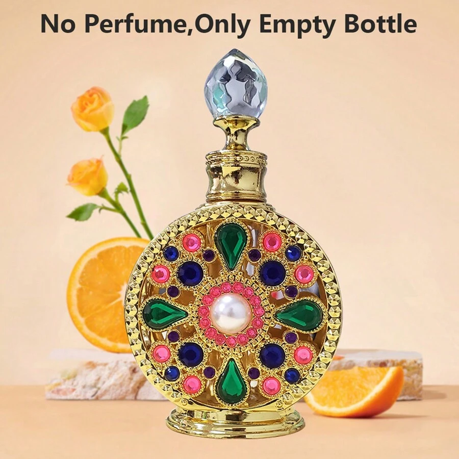 15毫升/1入組杜拜阿拉伯香水容器瓶,高端夏季必備精油旅行精油瓶化妝瓶(沒有香水,只有空瓶)阿拉伯女性香水瓶,復古精油香水瓶,女性禮物,旅行必備 - 彩色 - 查看 1