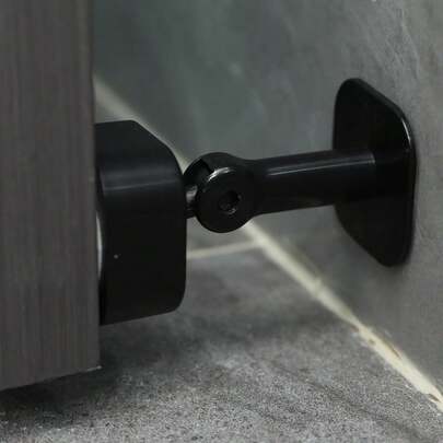 1 pieza Tope de puerta anti-colisión giratorio sin perforación, el mejor para puertas montadas en la pared y en el suelo