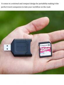 Lector de tarjetas SD Kingston USB 3.2 Gen 1 Plus MobileLite, lector de tarjetas SD SDHC/SDXC UHS-II, adaptador de tarjetas de memoria USB para computadora - Negro - Ver 7