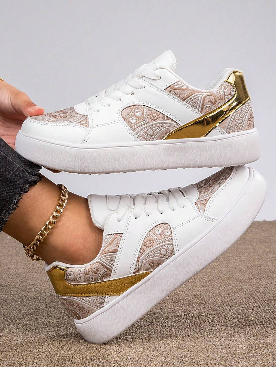 Chaussures De Sport Respirantes Décontractées Pour Femmes En Cours D'exécution Avec Motif De Fleurs D'hiver Pour Le Travail, L'école, Les Sports De Plein Air Et Les Sports De Skate