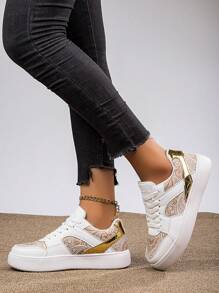 Chaussures De Sport Respirantes Décontractées Pour Femmes En Cours D'exécution Avec Motif De Fleurs D'hiver Pour Le Travail, L'école, Les Sports De Plein Air Et Les Sports De Skate