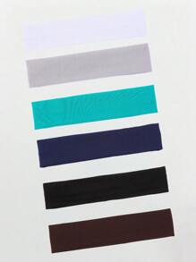 1/6/8/10/14 件装 欧美风格 女士纽扣头带 宽发带 面罩带 头巾 瑜伽运动发饰 - 彩色 - 查看 7