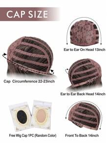 黑暗棕色手指波浪假髮1920S復古中長度長款卷合成纖維頭髮適合女士角色扮演萬聖節派對服飾 - 棕色 - 查看 2