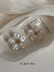 1 par de pendientes de perlas barrocas falsas, adecuados para el uso diario de las mujeres, regalos de Navidad e invierno