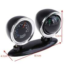 Black Outdoor 2-in-1 Car Thermometer & Compass Dashboard Ornament - Black - View 7