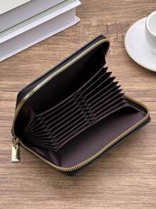 新款時髦商業和極簡卡包皮夾適合男士便攜多槽卡包禮品套裝附卡套適合男士 - 黑色 - 查看 6