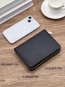 新款時髦商業和極簡卡包皮夾適合男士便攜多槽卡包禮品套裝附卡套適合男士 - 黑色 - 查看 8