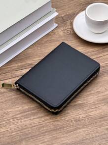 新款時髦商業和極簡卡包皮夾適合男士便攜多槽卡包禮品套裝附卡套適合男士 - 黑色 - 查看 2