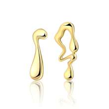 Pendientes asimétricos con tachuelas de plata - Plateado - Ver 2