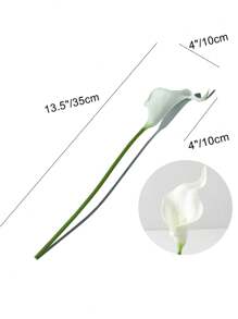 6/10支仿真白色马蹄莲，适合DIY新娘礼物、婚礼花束、餐桌装饰、家居装饰、情人节、生日礼物、毕业典礼等场合。 - 白色 - 查看 2