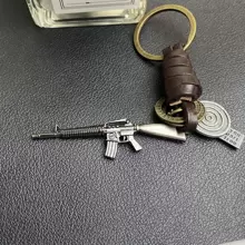 1pc Vintage M16 Car Keychain Pendant, Great For Daily Use At Home - Black - View 3