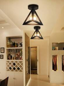 1 Miếng Kim loại Ánh sáng Lồng Đối với E27 Bóng đèn tròn , Chỉ một Ánh sáng , Đối với Treo Ánh sáng Dây điện Bộ dụng cụ , Retro Đèn Giá đỡ , Treo Đèn Dây điện Đèn chiếu sáng , Nhà nông , Phòng ngủ , Phòng ăn Đồ trang trí - màu đen - Xem 4