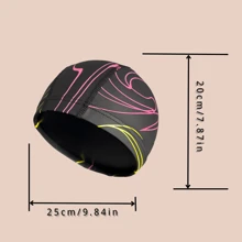1pc Black Adults' Waterproof Non-Slip Pu Swimming Cap, Swimming Equipment, Beach Essentials, Beach Accessories, Pool Float - Black - View 3