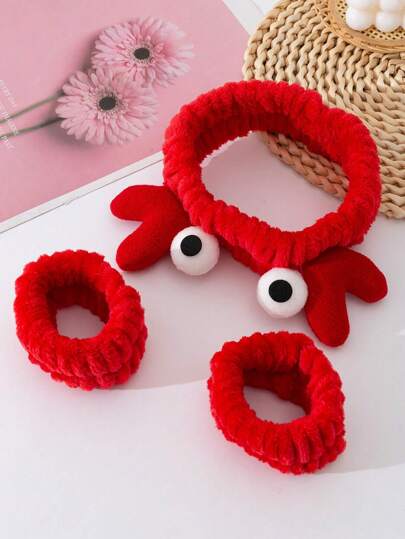 Face Washing Wristband + Small Crab Hairband Home Bathroom Decor Fall Decor Back To School Hair Accessories