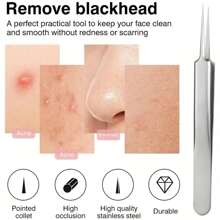 Blackhead Remover Comedone Extractor, 3 In 1 Professional Stainless Skin Zit Acne Blemish Whitehead Popping Removing Tools Set, Silvery - Silver - View 3