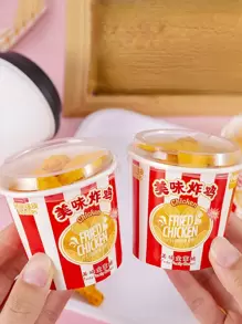 創意桶包炸雞&雞翅膀形狀橡皮擦套裝適用於學生作為結尾的,聖誕節禮物,文具用品 - 彩色 - 查看 3