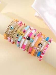 Yin & Yang Decor Beaded Bracelet - Multicolor - View 2